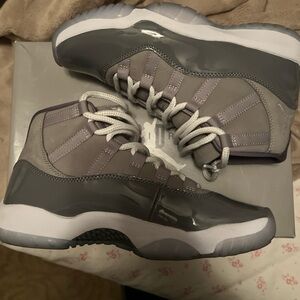 Gray and White High-Top Sneakers